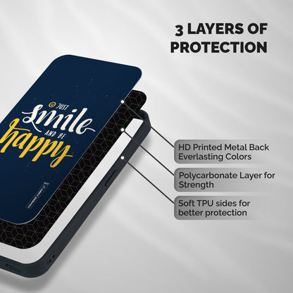 Just Smile Shockproof Hybrid Protection (Metal + TPU) Back Case Cover