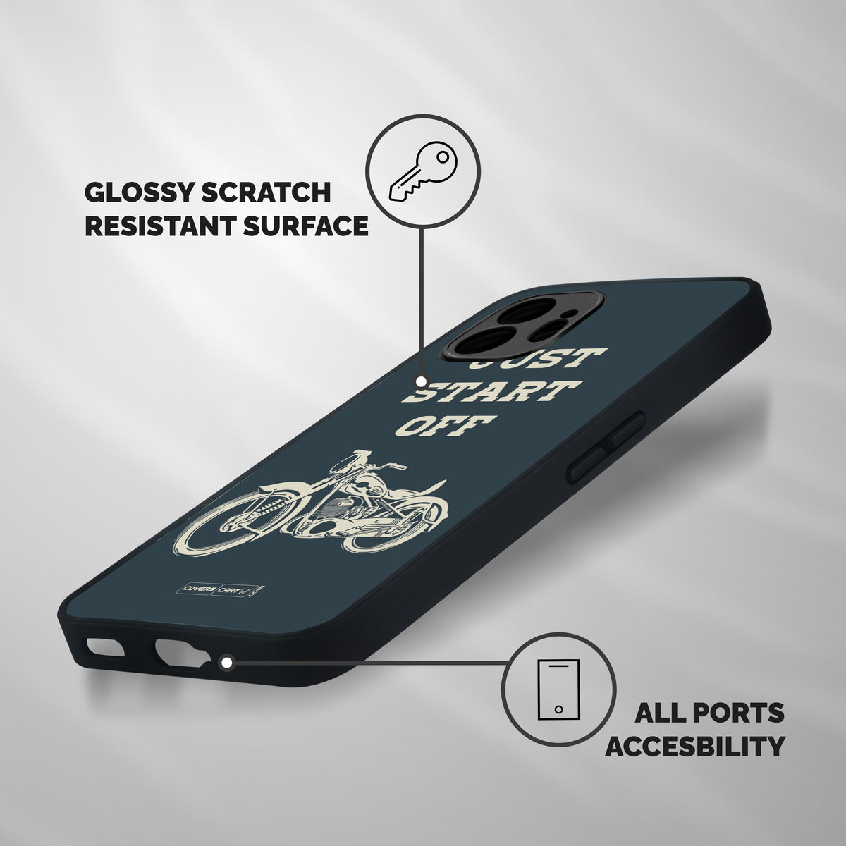 Just Start Off Shockproof Hybrid Protection (Metal + TPU) Back Case Cover
