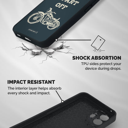 Just Start Off Shockproof Hybrid Protection (Metal + TPU) Back Case Cover