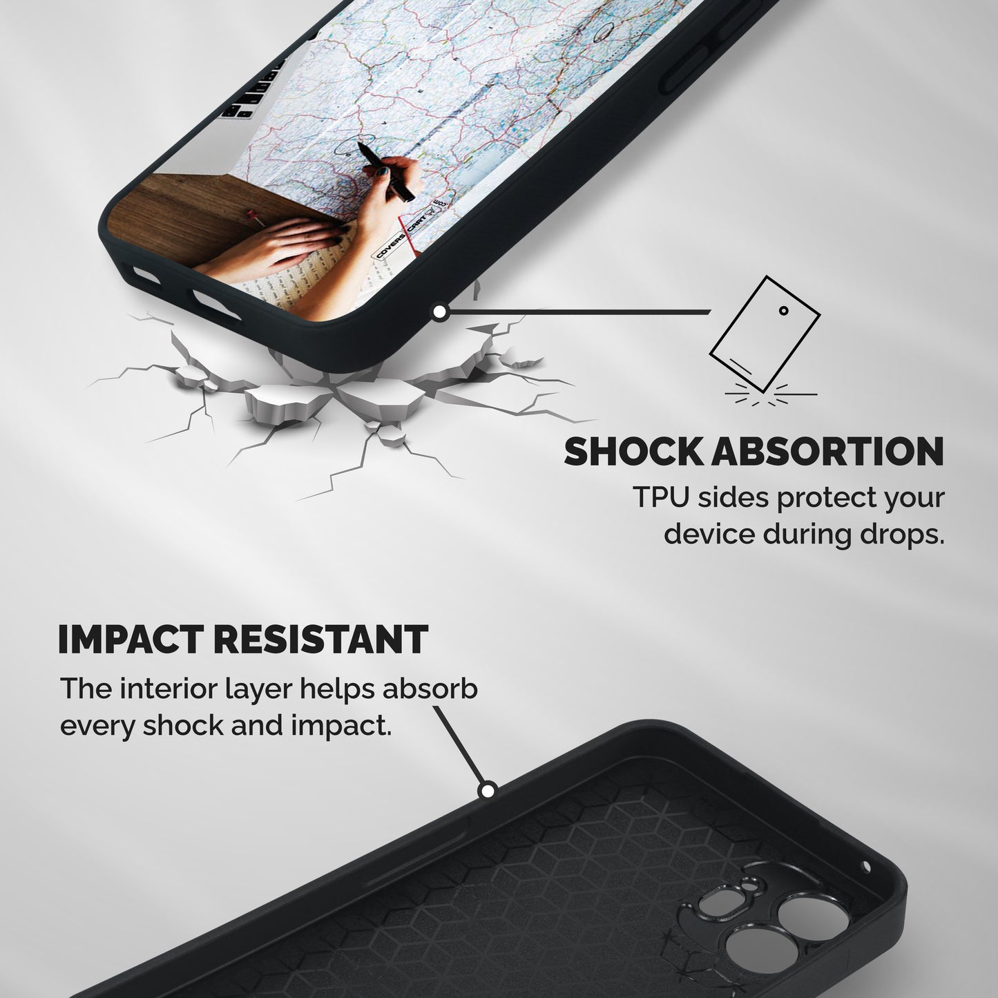 Just Travel Shockproof Hybrid Protection (Metal + TPU) Back Case Cover