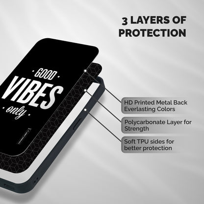 Just Vibes Shockproof Hybrid Protection (Metal + TPU) Back Case Cover