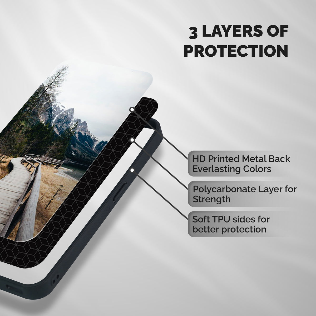 Just Wander Shockproof Hybrid Protection (Metal + TPU) Back Case Cover