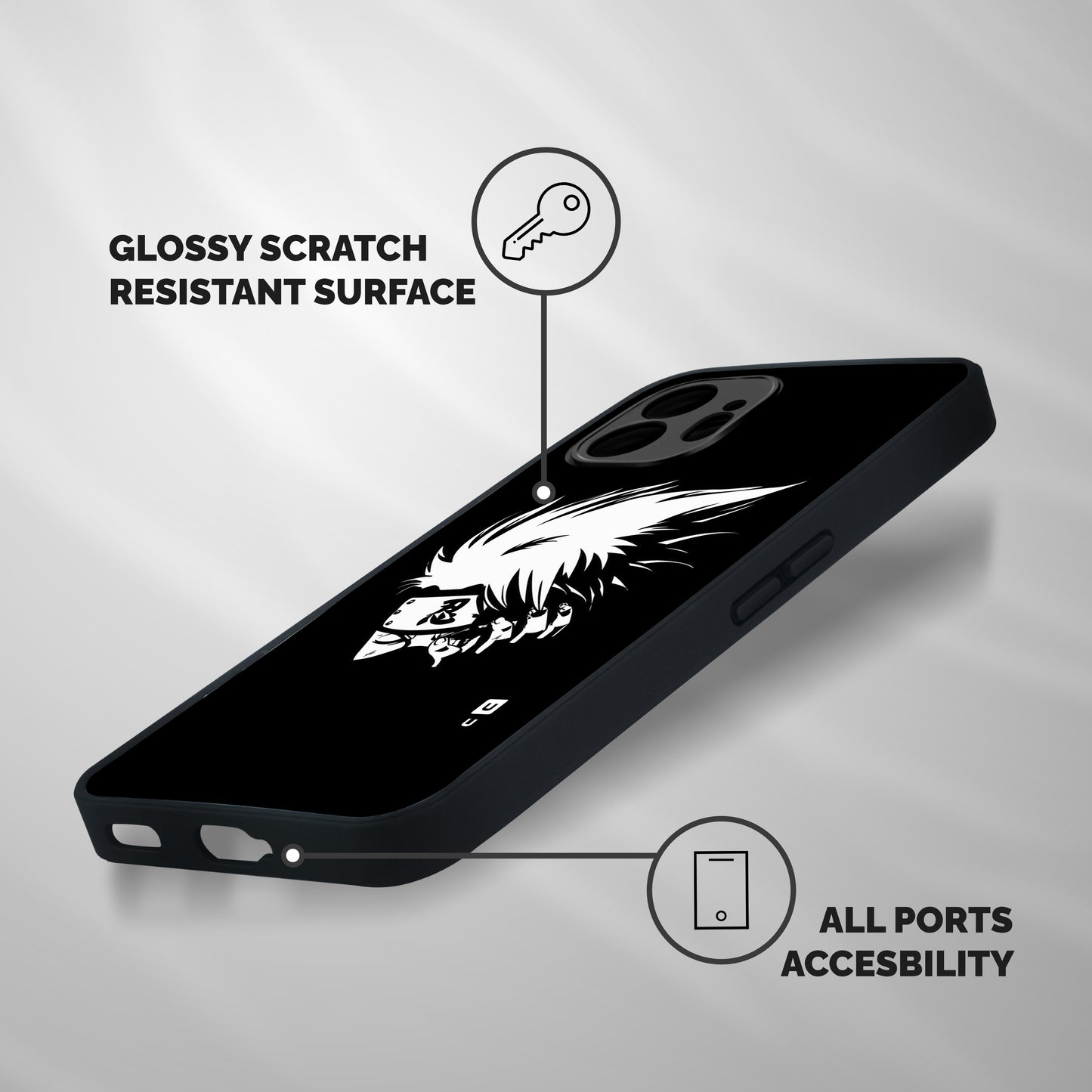 Kakashi Hatake Black Shockproof Hybrid Protection (Metal + TPU) Back Case Cover