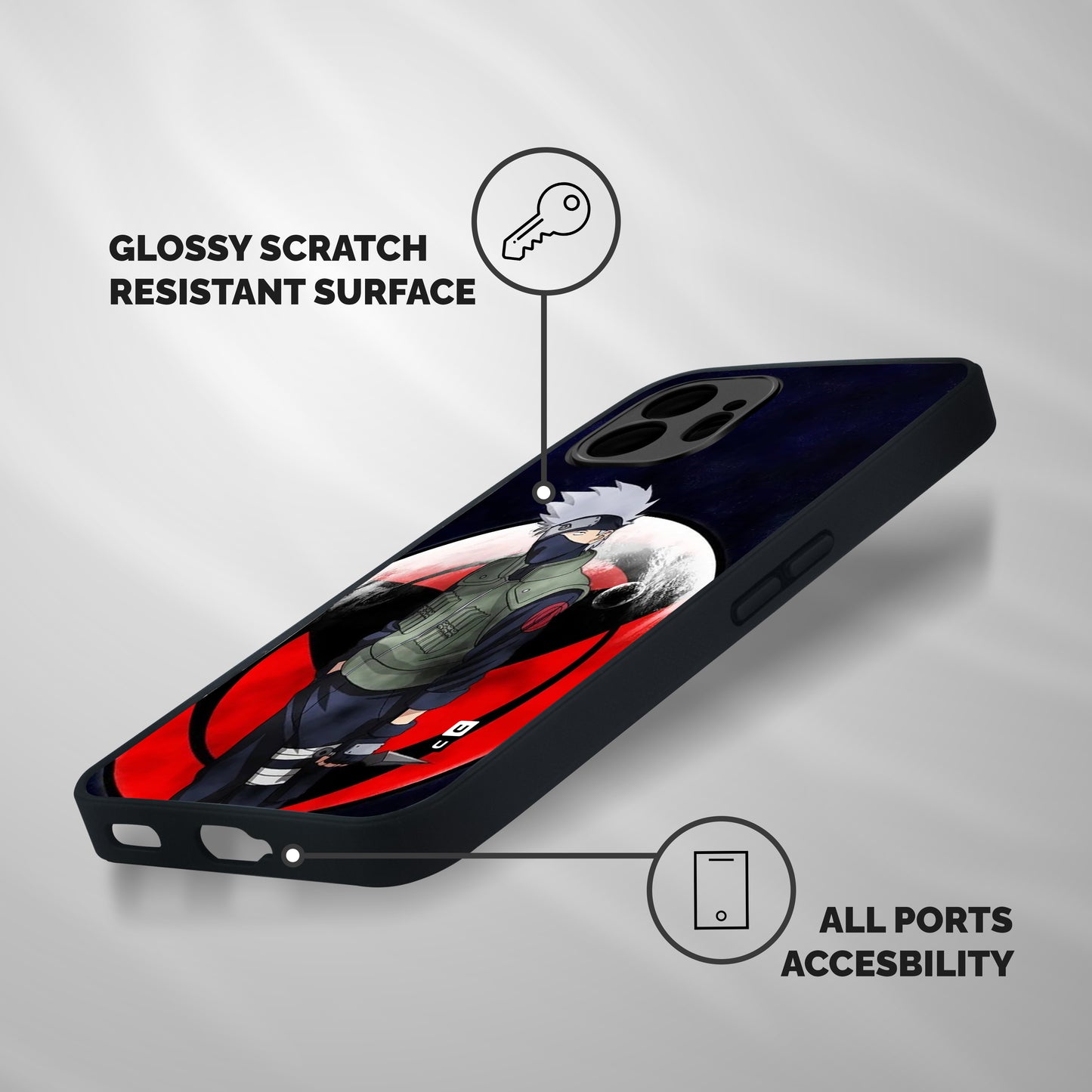 Kakashi Hatake Knife Shockproof Hybrid Protection (Metal + TPU) Back Case Cover