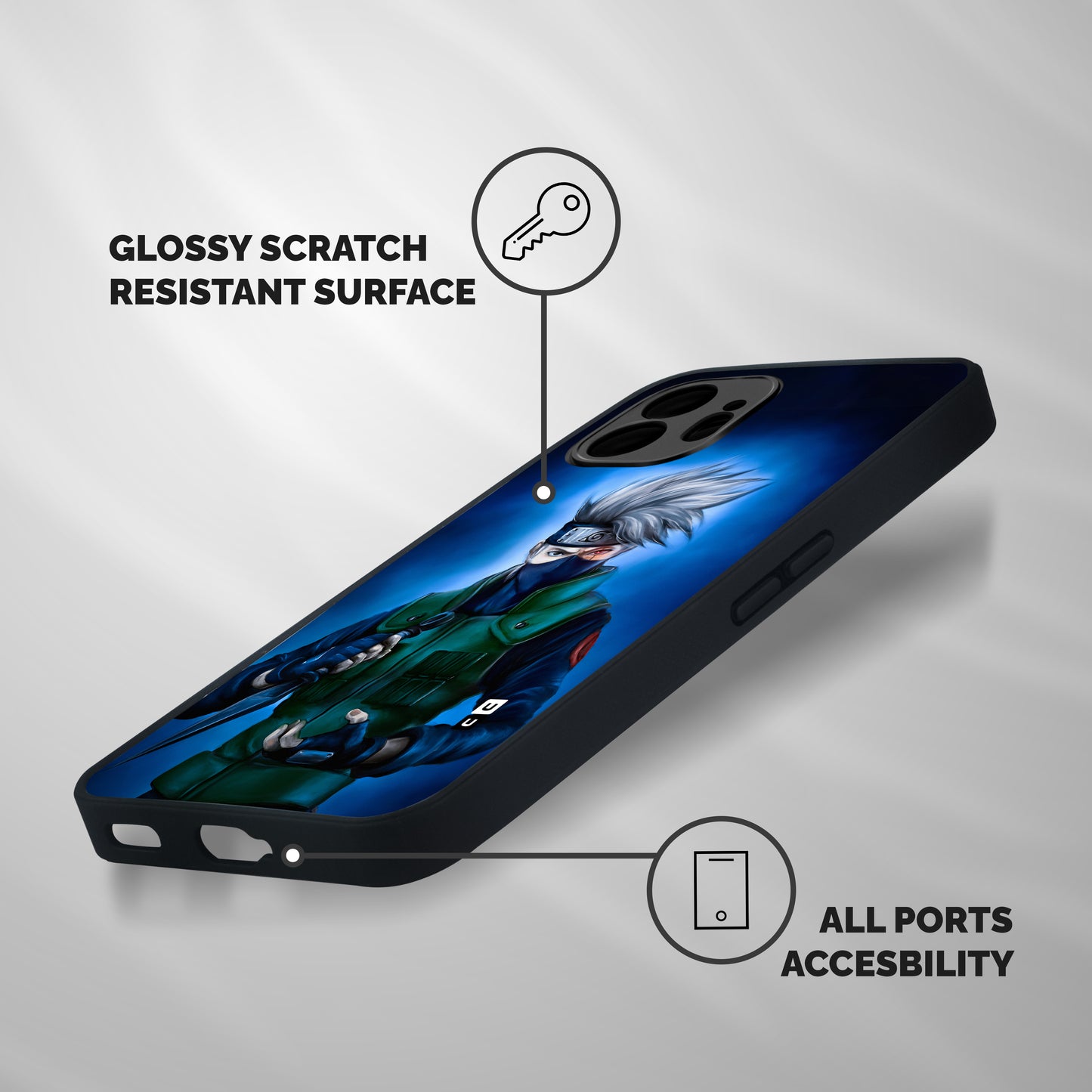 Kakashi Hatake Shockproof Hybrid Protection (Metal + TPU) Back Case Cover