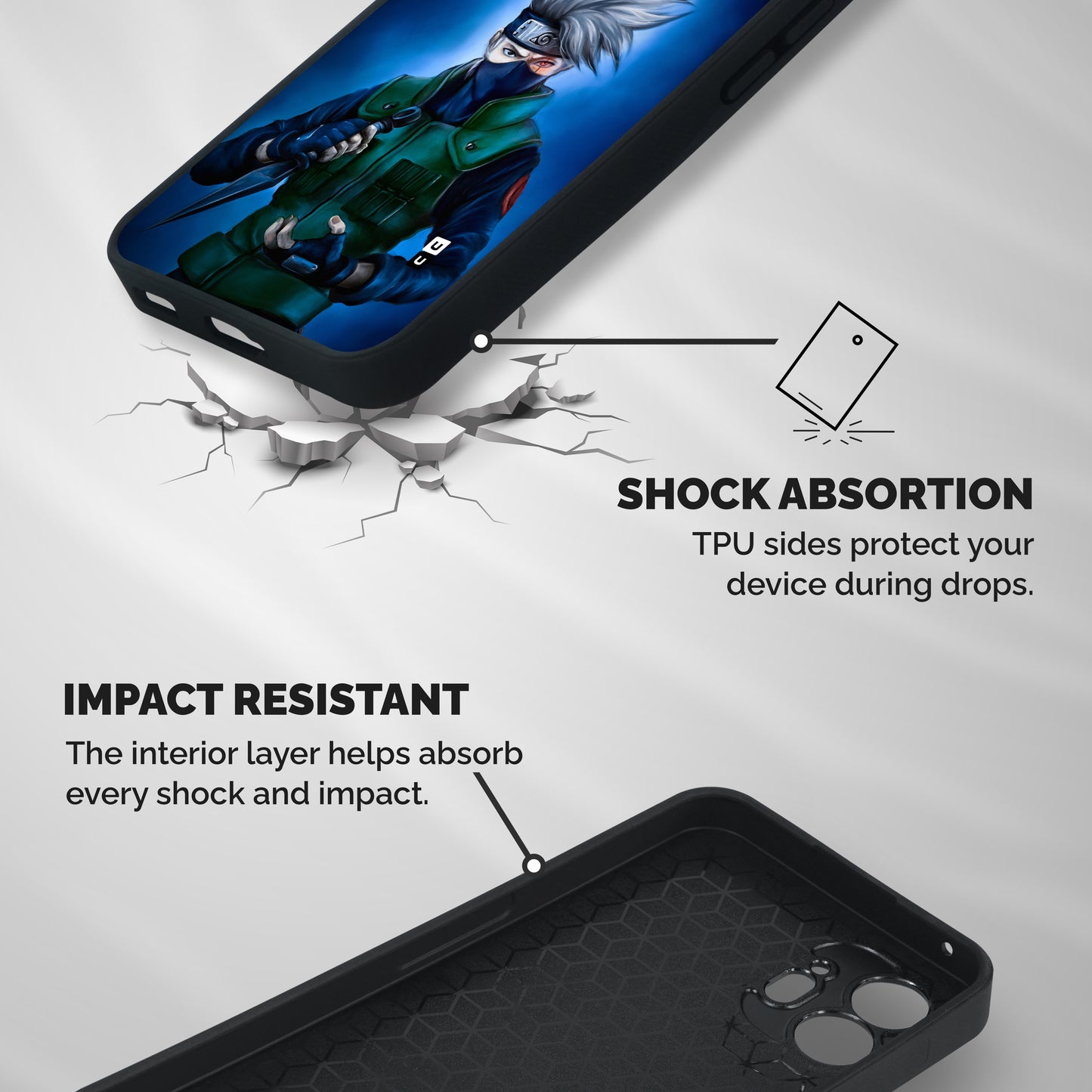 Kakashi Hatake Shockproof Hybrid Protection (Metal + TPU) Back Case Cover