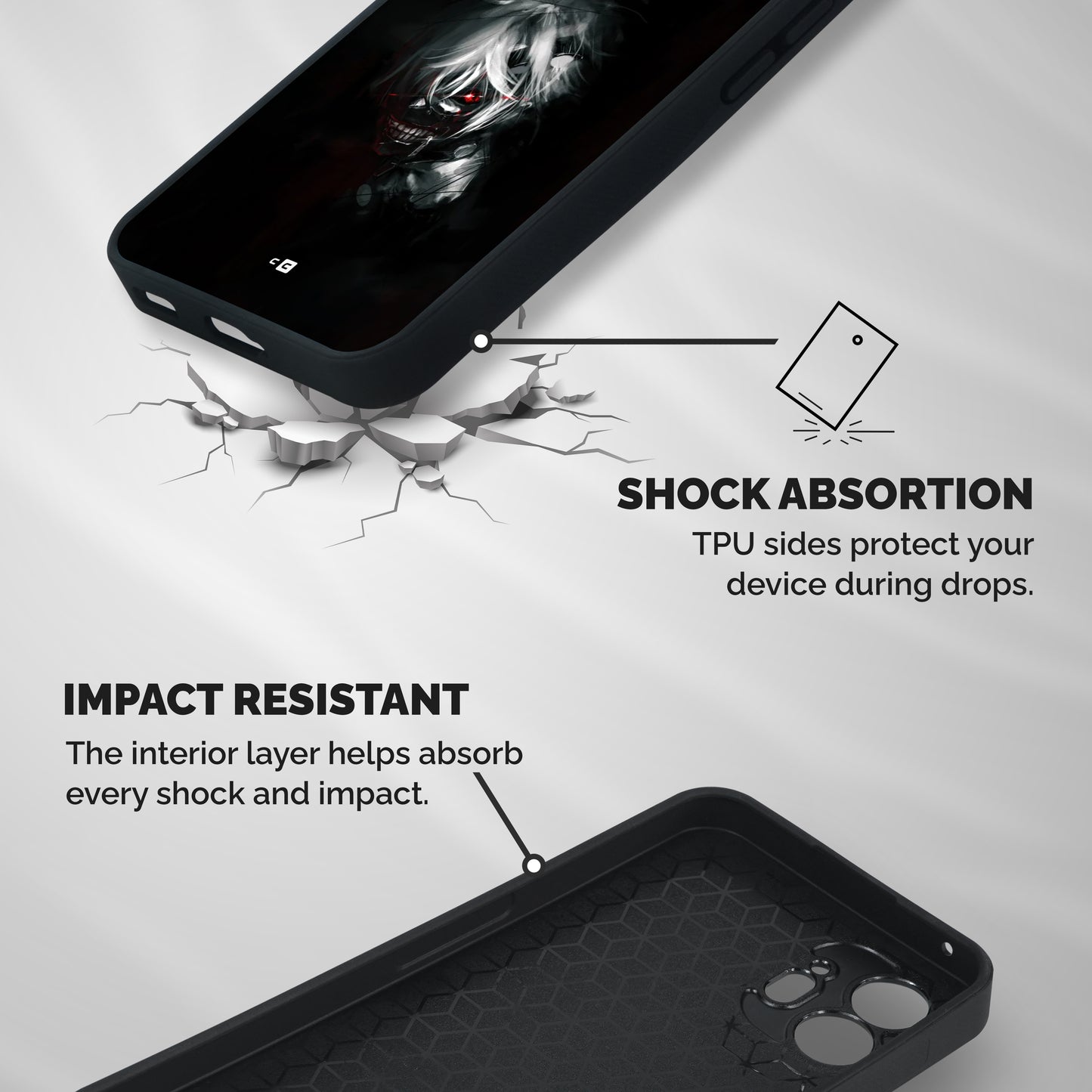 Kaneki Ken Dark Side Shockproof Hybrid Protection (Metal + TPU) Back Case Cover
