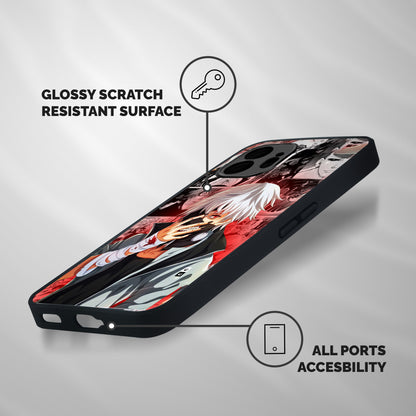 Kaneki Ken Manga Style Shockproof Hybrid Protection (Metal + TPU) Back Case Cover