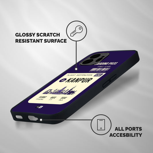 Kanpur Boarding Pass Shockproof Hybrid Protection (Metal + TPU) Back Case Cover