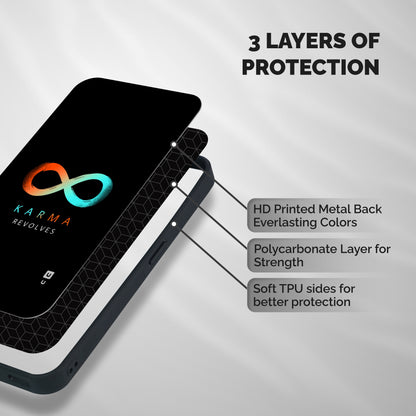 Karma Revolves Shockproof Hybrid Protection (Metal + TPU) Back Case Cover