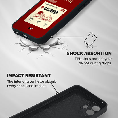 Kashmir Boarding Pass Shockproof Hybrid Protection (Metal + TPU) Back Case Cover