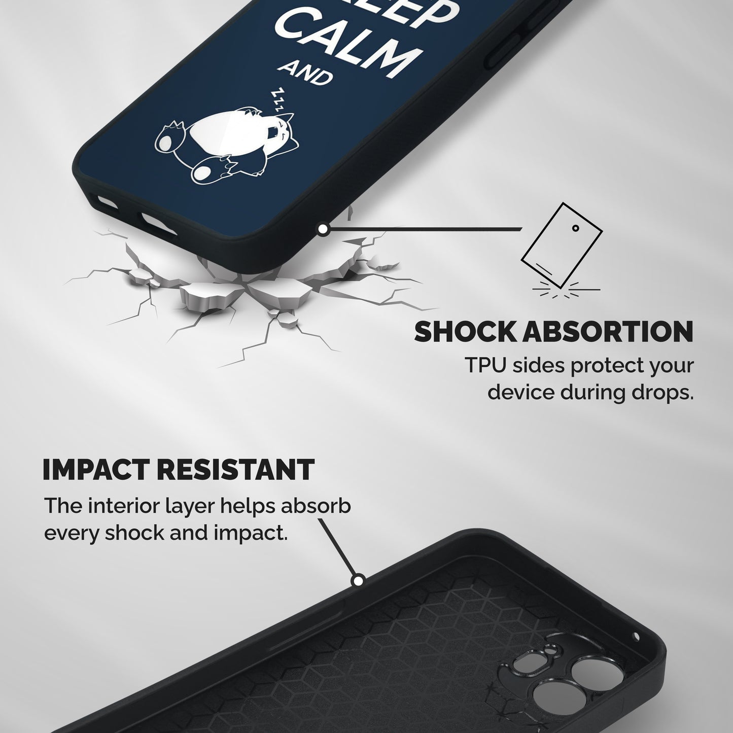 Keep Calm and Sleep Shockproof Hybrid Protection (Metal + TPU) Back Case Cover