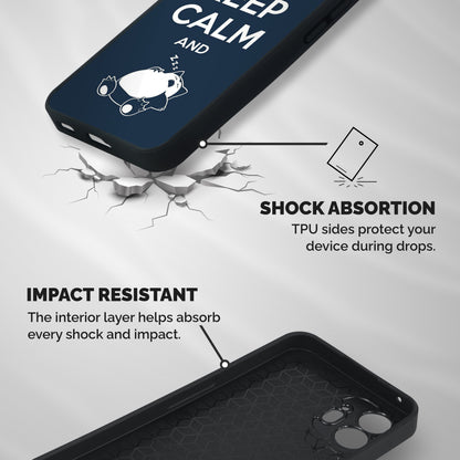Keep Calm and Sleep Shockproof Hybrid Protection (Metal + TPU) Back Case Cover
