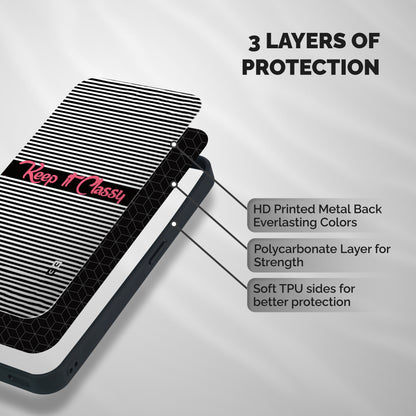 Keep It Classy Shockproof Hybrid Protection (Metal + TPU) Back Case Cover