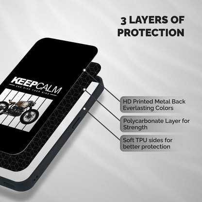 Keeps Calm Shockproof Hybrid Protection (Metal + TPU) Back Case Cover