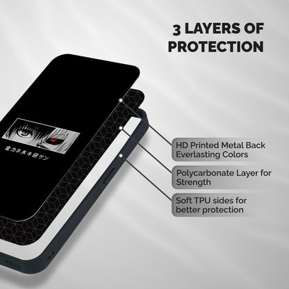 Ken Kaneki Minimalistic Art Shockproof Hybrid Protection (Metal + TPU) Back Case Cover