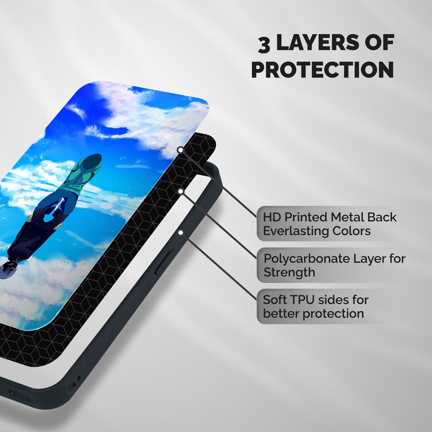 Ken Kaneki Reflection Shockproof Hybrid Protection (Metal + TPU) Back Case Cover
