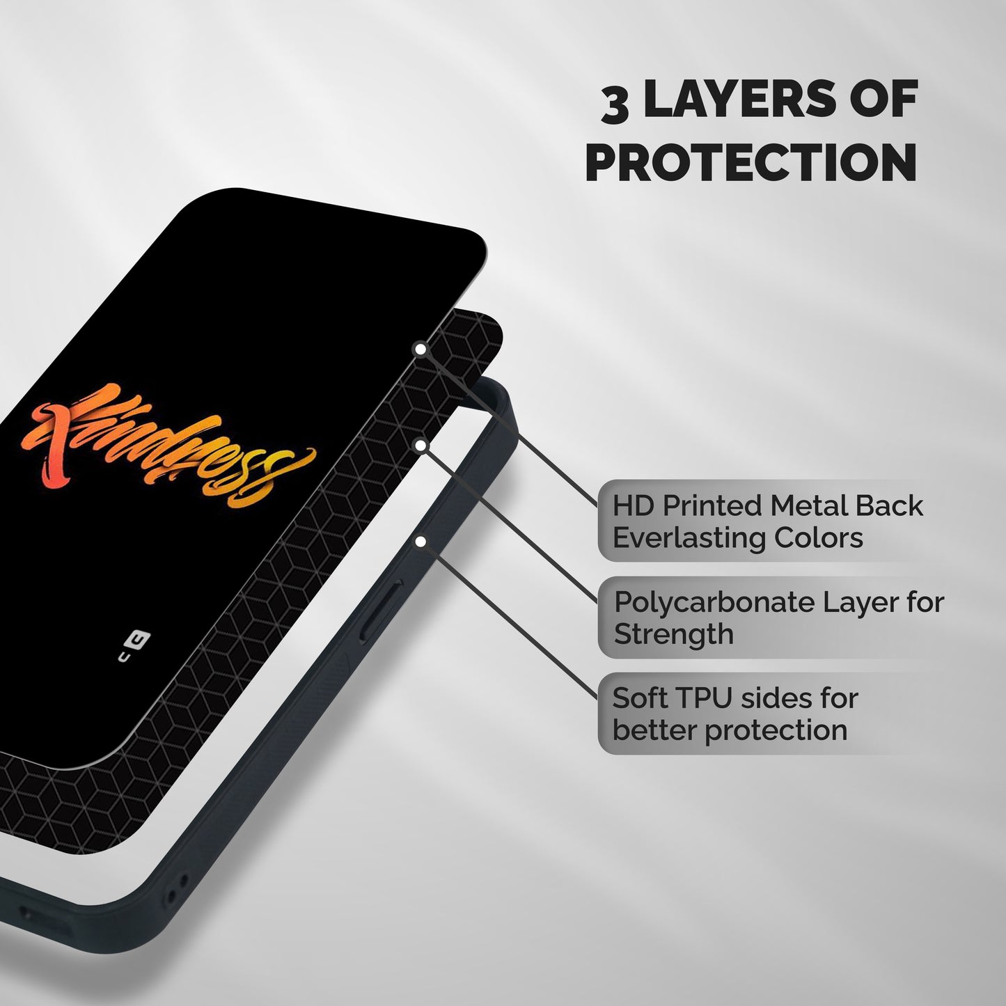 Kindness Shockproof Hybrid Protection (Metal + TPU) Back Case Cover