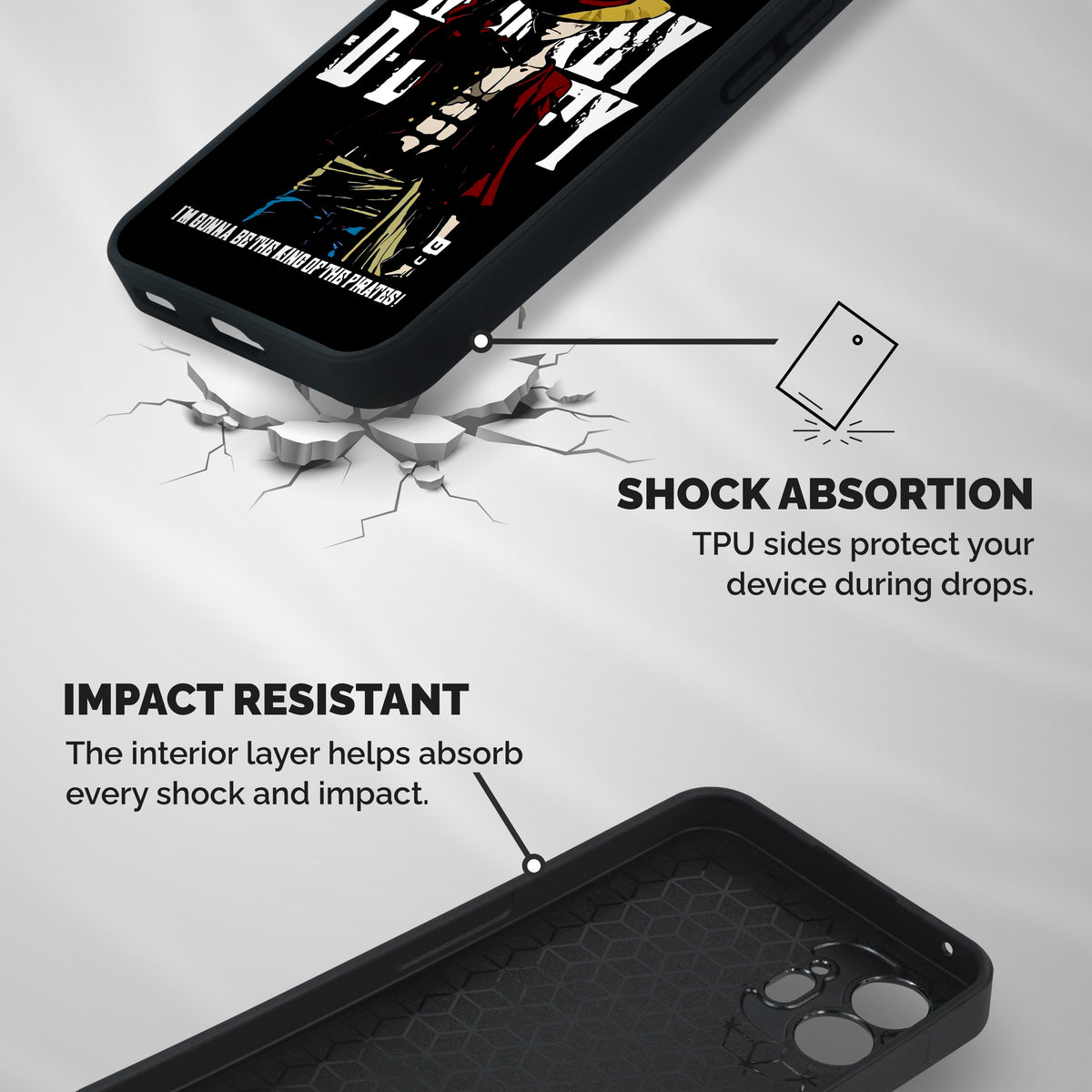 King Of Pirates Shockproof Hybrid Protection (Metal + TPU) Back Case Cover