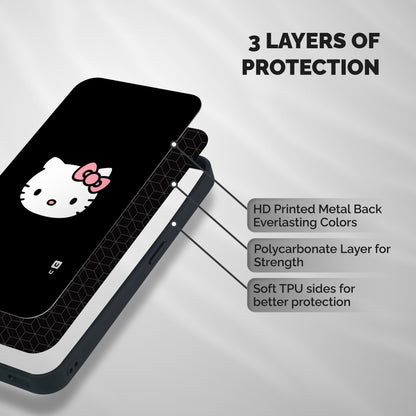Kitty Cute Shockproof Hybrid Protection (Metal + TPU) Back Case Cover