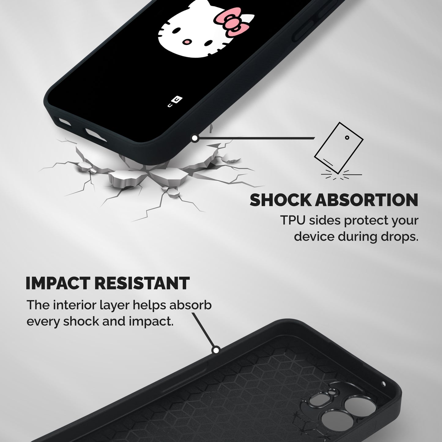 Kitty Cute Shockproof Hybrid Protection (Metal + TPU) Back Case Cover
