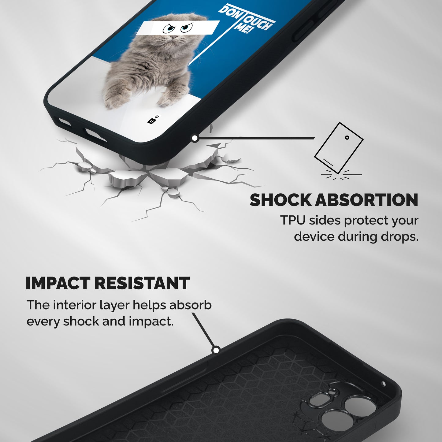 Kitty Dont Touch Shockproof Hybrid Protection (Metal + TPU) Back Case Cover