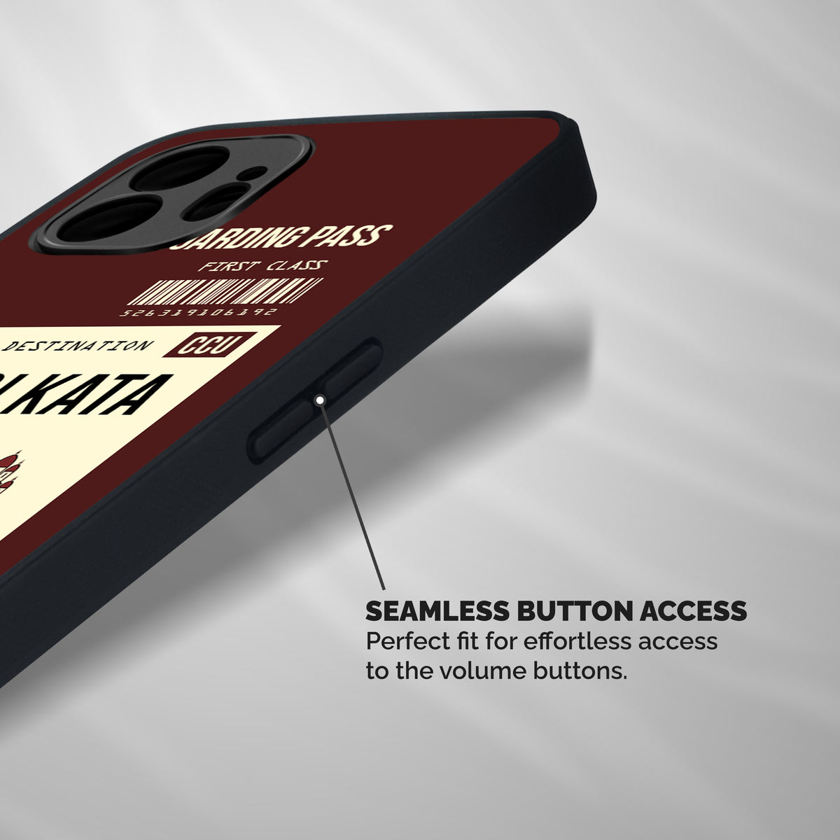 Kolkata Boarding Pass Shockproof Hybrid Protection (Metal + TPU) Back Case Cover