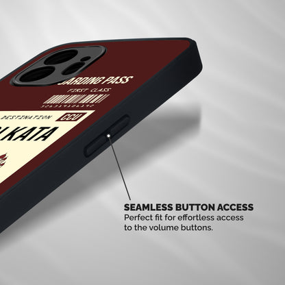 Kolkata Boarding Pass Shockproof Hybrid Protection (Metal + TPU) Back Case Cover