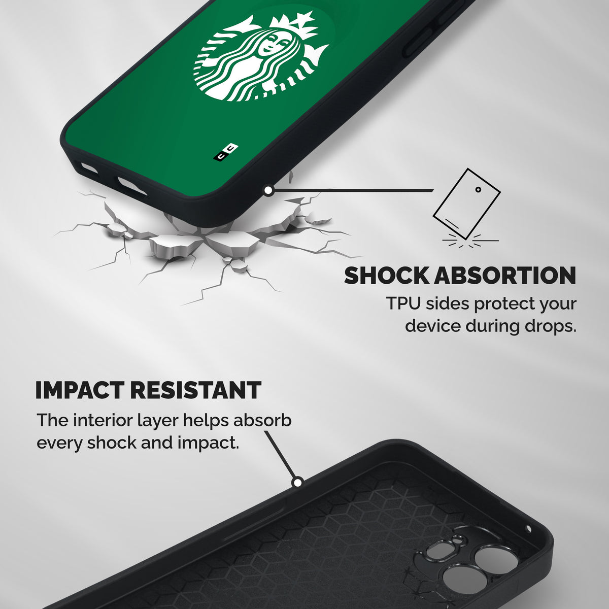 Lady StarBucks Shockproof Hybrid Protection (Metal + TPU) Back Case Cover