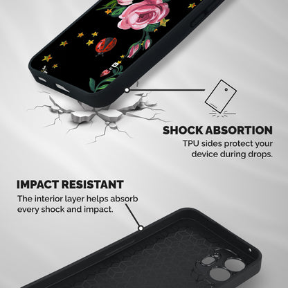 Ladybird And Floral Shockproof Hybrid Protection (Metal + TPU) Back Case Cover