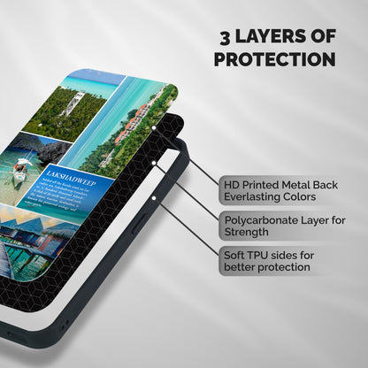 Lakshadweep Collage Shockproof Hybrid Protection (Metal + TPU) Back Case Cover