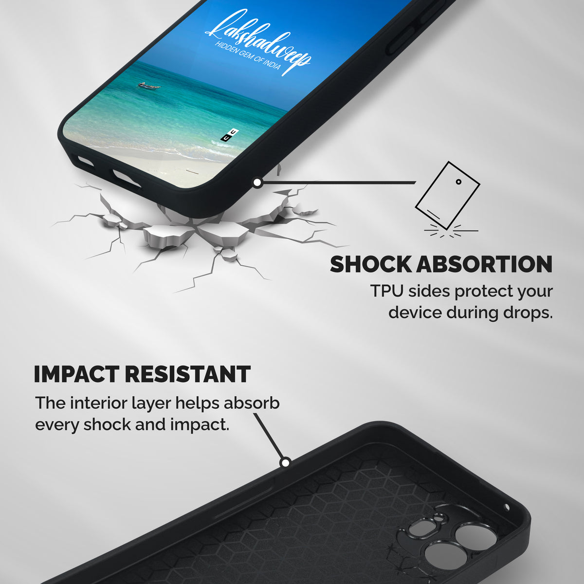 Lakshadweep Hidden Gem Shockproof Hybrid Protection (Metal + TPU) Back Case Cover