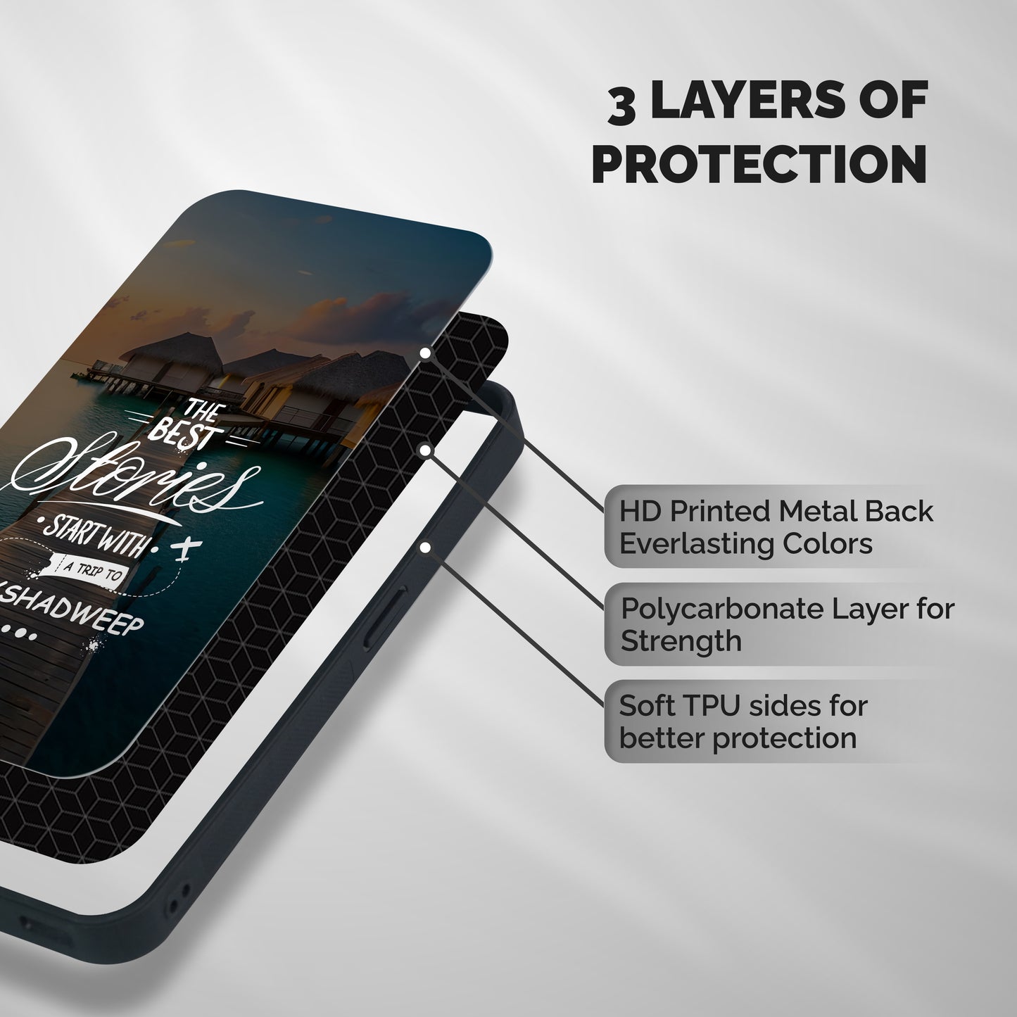 Lakshadweep Stories Shockproof Hybrid Protection (Metal + TPU) Back Case Cover