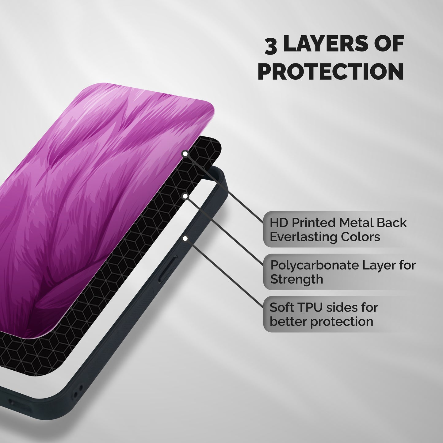 Lavender Furrs Shockproof Hybrid Protection (Metal + TPU) Back Case Cover