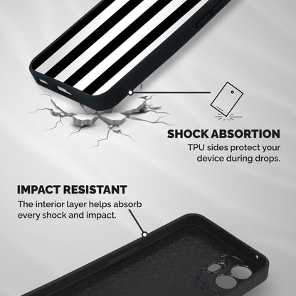 Lavish Black Stripes Shockproof Hybrid Protection (Metal + TPU) Back Case Cover