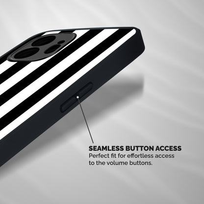 Lavish Black Stripes Shockproof Hybrid Protection (Metal + TPU) Back Case Cover
