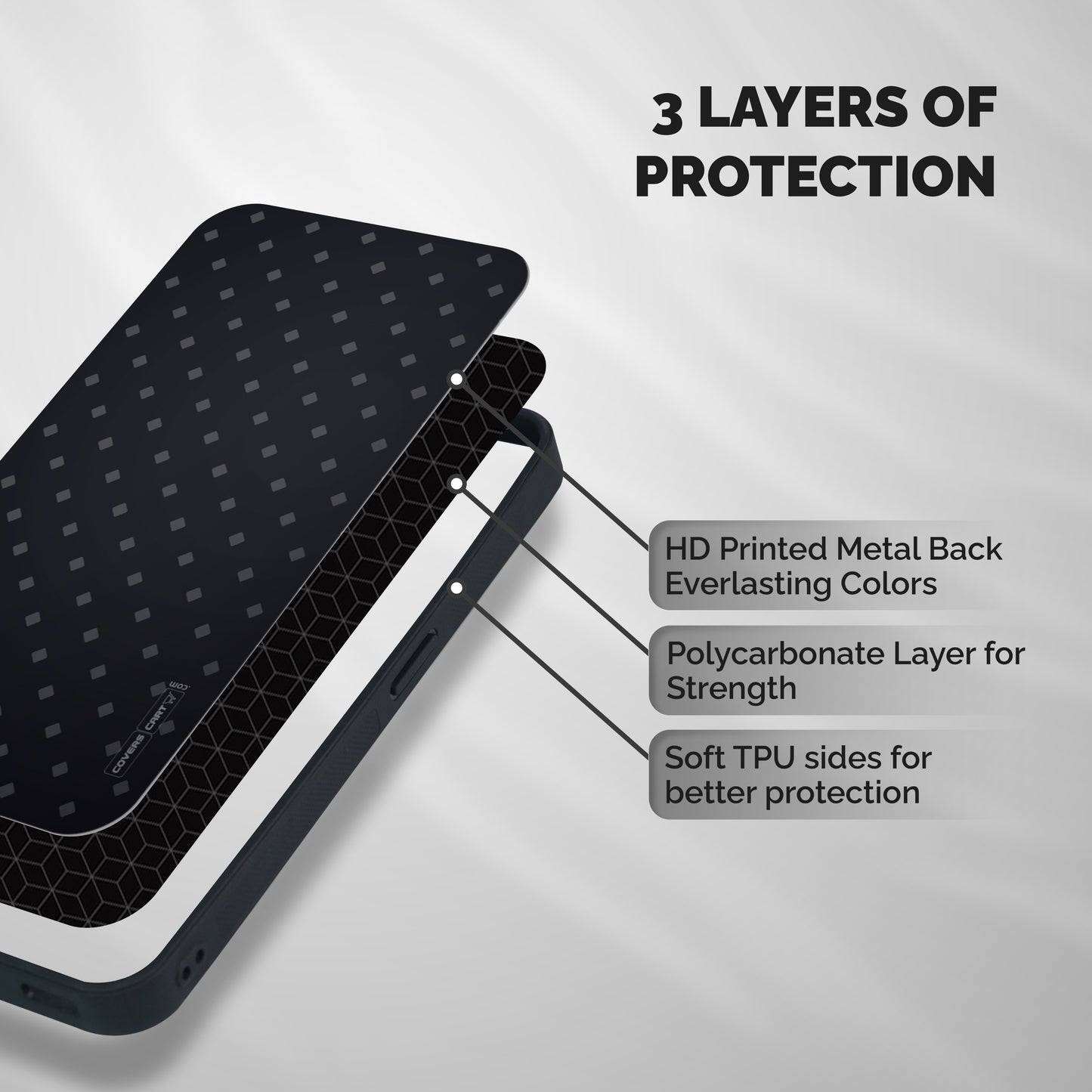 Lavish Diamond Pattern Shockproof Hybrid Protection (Metal + TPU) Back Case Cover