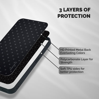 Lavish Diamond Pattern Shockproof Hybrid Protection (Metal + TPU) Back Case Cover