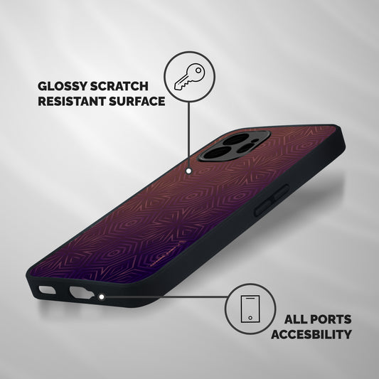 Lavish Purple Pattern Shockproof Hybrid Protection (Metal + TPU) Back Case Cover