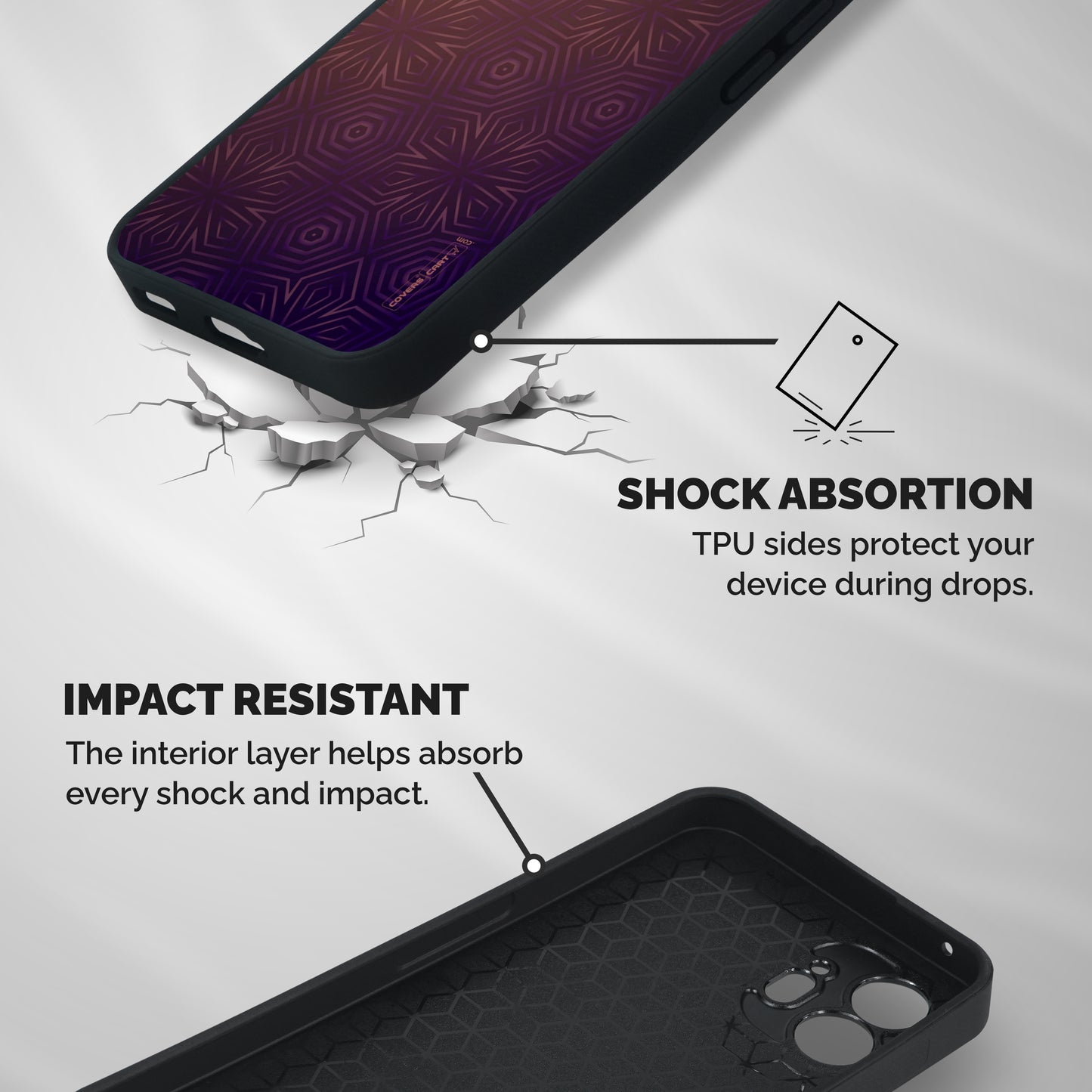 Lavish Purple Pattern Shockproof Hybrid Protection (Metal + TPU) Back Case Cover