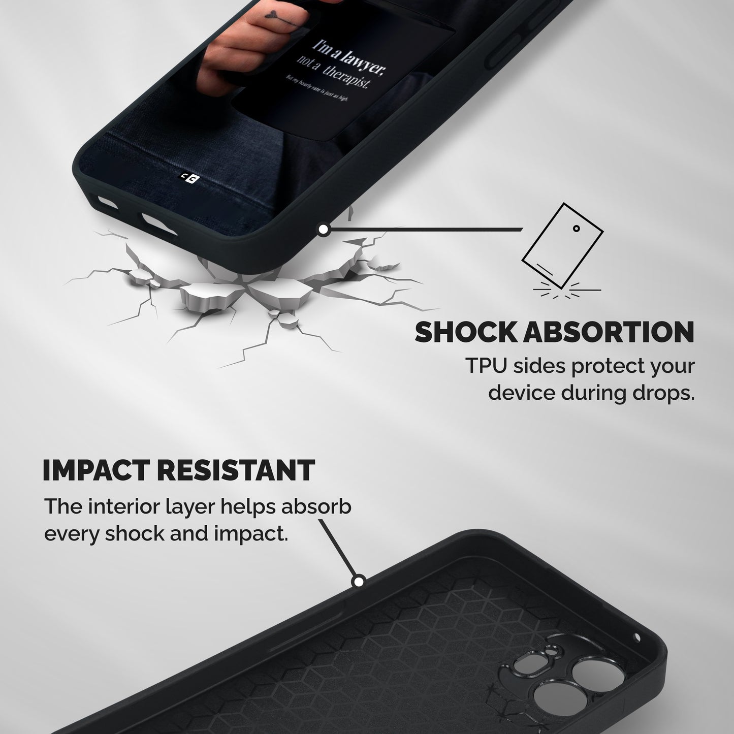 Lawyer Not Therapist Shockproof Hybrid Protection (Metal + TPU) Back Case Cover