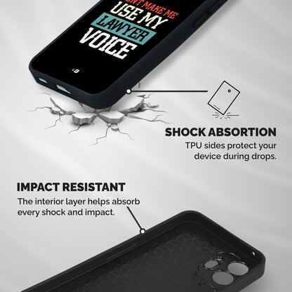 Lawyer Voice Shockproof Hybrid Protection (Metal + TPU) Back Case Cover