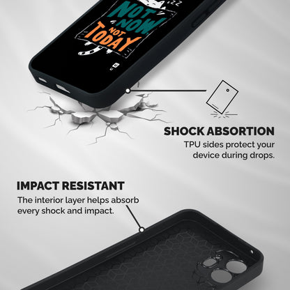 Lazy Cat Not Today Shockproof Hybrid Protection (Metal + TPU) Back Case Cover