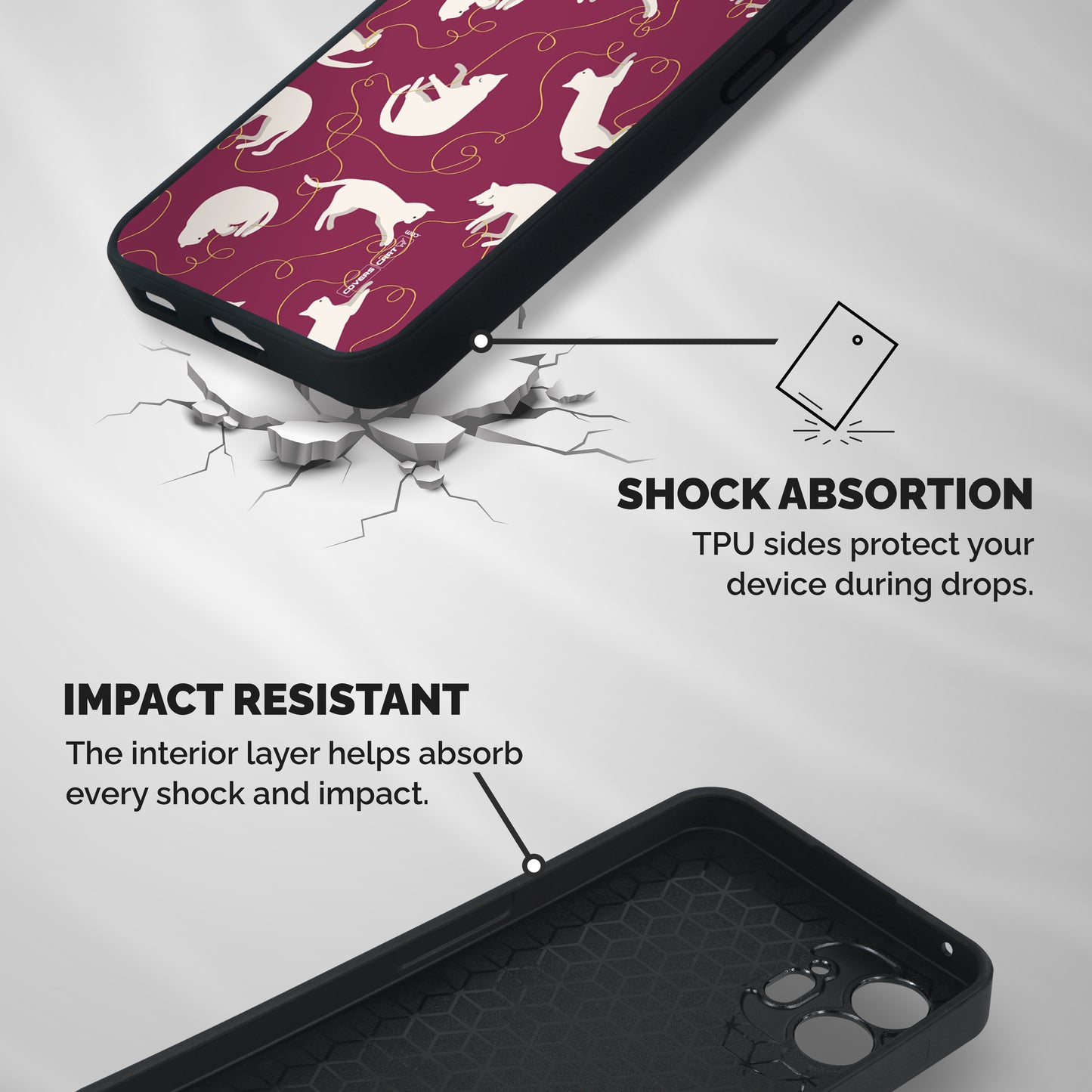 Lazy Kitty Shockproof Hybrid Protection (Metal + TPU) Back Case Cover