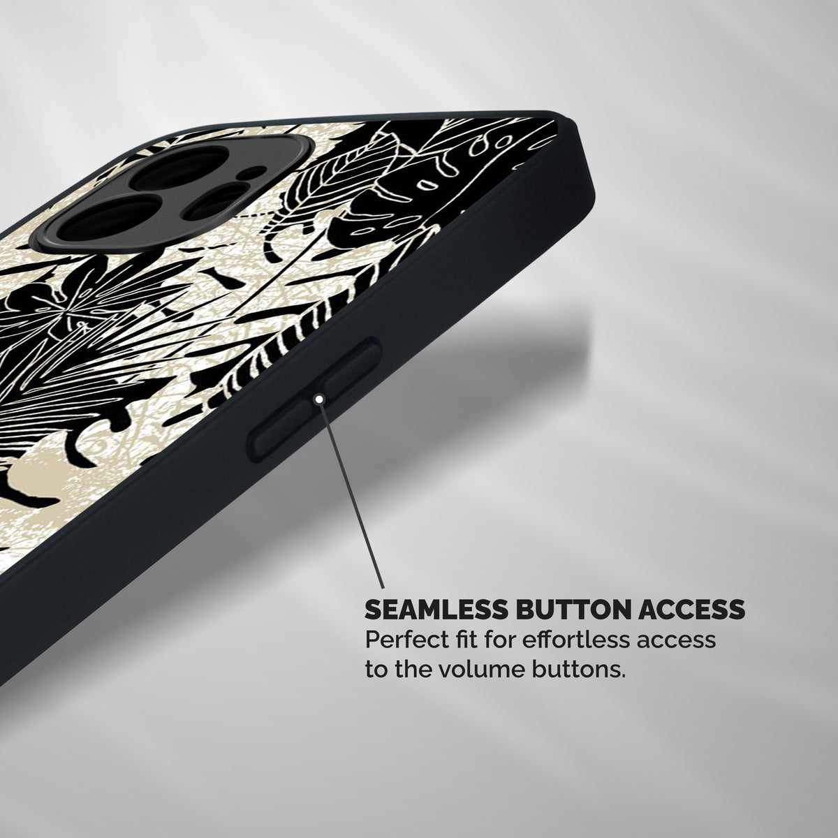 Leaf Pattern Shockproof Hybrid Protection (Metal + TPU) Back Case Cover