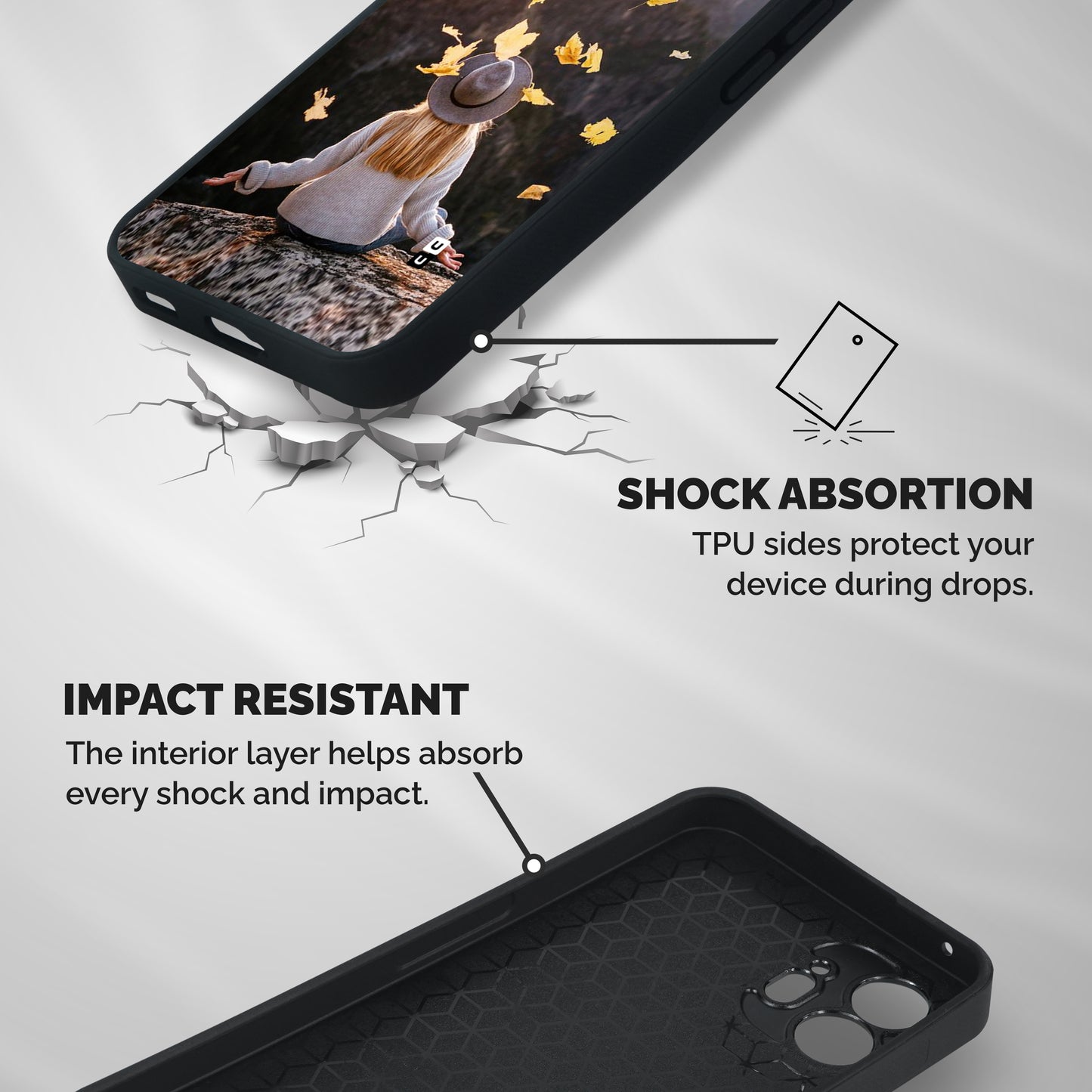 Leaf Rain Sunset Shockproof Hybrid Protection (Metal + TPU) Back Case Cover