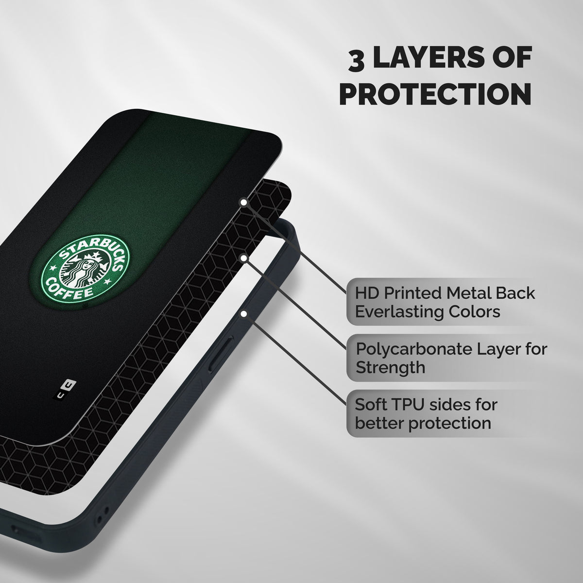 Leaf StarBucks Shockproof Hybrid Protection (Metal + TPU) Back Case Cover