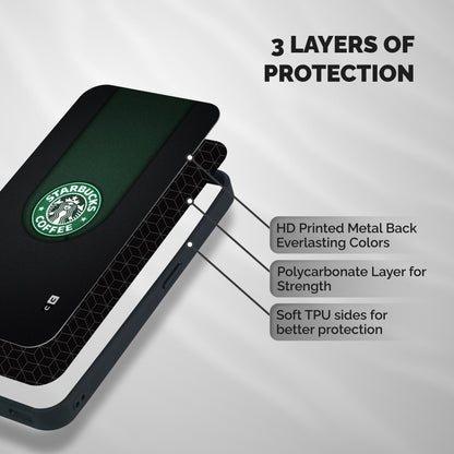 Leaf StarBucks Shockproof Hybrid Protection (Metal + TPU) Back Case Cover