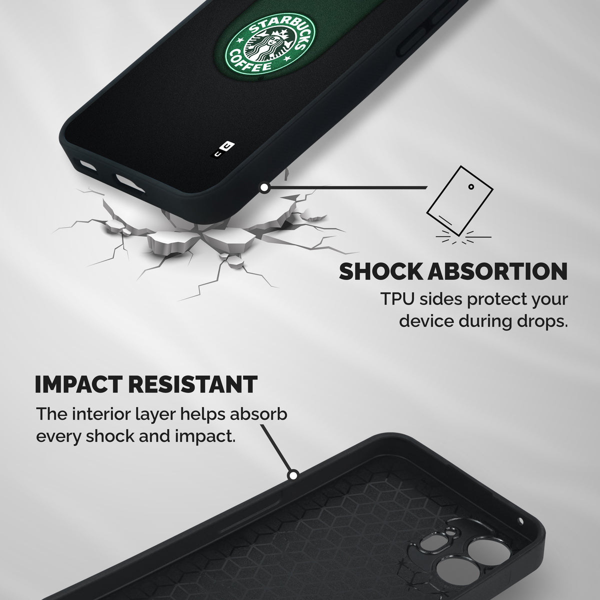Leaf StarBucks Shockproof Hybrid Protection (Metal + TPU) Back Case Cover