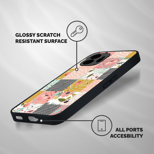 Leaf Stripe Polka Shockproof Hybrid Protection (Metal + TPU) Back Case Cover